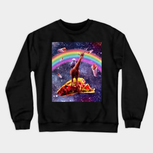 Space Owl Riding Giraffe Unicorn - Taco & Burrito Crewneck Sweatshirt